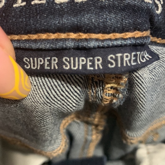 Dark Wash Distressed American Eagle Jeggings 8 REG - Picture 3 of 4